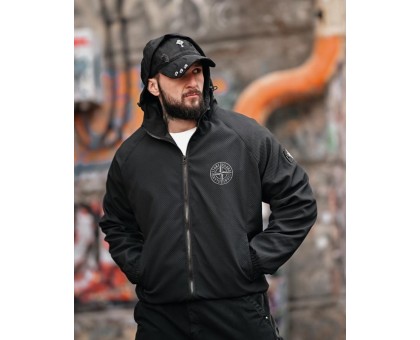 Чоловіча мембранна вітровка SI Pancer Black: тактика та захист від вітру