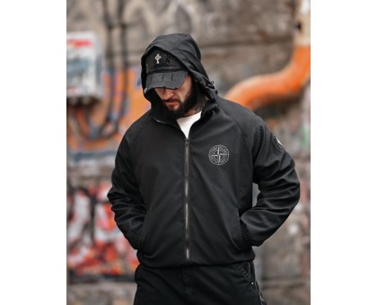 Чоловіча мембранна вітровка SI Pancer Black: тактика та захист від вітру