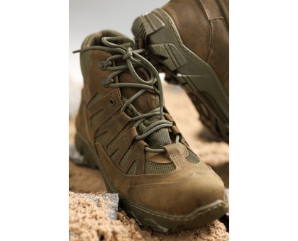 Надійні зимові тактичні напівчеревики Крейзі Олива Хутро