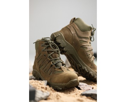Надійні зимові тактичні напівчеревики Крейзі Олива Хутро