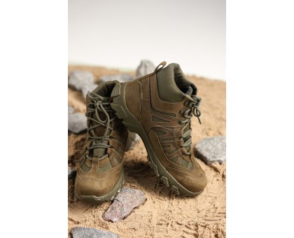 Надійні зимові тактичні напівчеревики Крейзі Олива Хутро