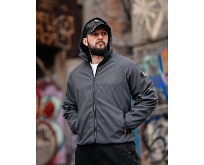 Чоловіча вітровка SI Pancer Grey: мембранна, тактична, захист від вітру