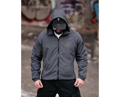 Чоловіча вітровка SI Pancer Grey: мембранна, тактична, захист від вітру