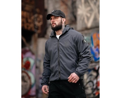 Чоловіча вітровка SI Pancer Grey: мембранна, тактична, захист від вітру