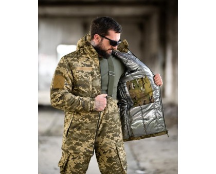 Зимовий тактичний костюм Northern Pixel: ріп-стоп, omniheat, півкомбінезон
