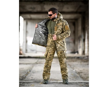Зимовий тактичний костюм Northern Pixel: ріп-стоп, omniheat, півкомбінезон