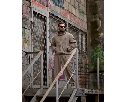 Чоловічий спортивний костюм SI Injastis Beige з плащівки жатка