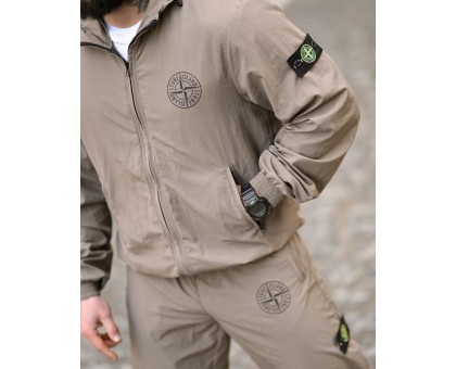 Чоловічий спортивний костюм SI Injastis Beige з плащівки жатка