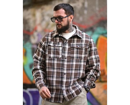 Чоловіча сорочка Aggression Mike: Фланелева в клітинку, вільний крій