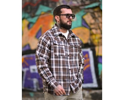 Чоловіча сорочка Aggression Mike: Фланелева в клітинку, вільний крій