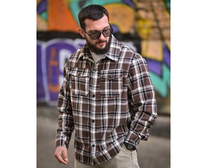 Чоловіча сорочка Aggression Mike: Фланелева в клітинку, вільний крій