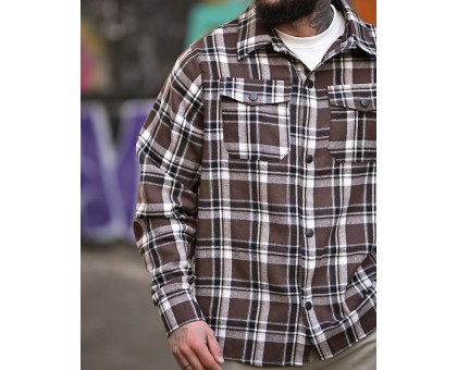 Чоловіча сорочка Aggression Mike: Фланелева в клітинку, вільний крій