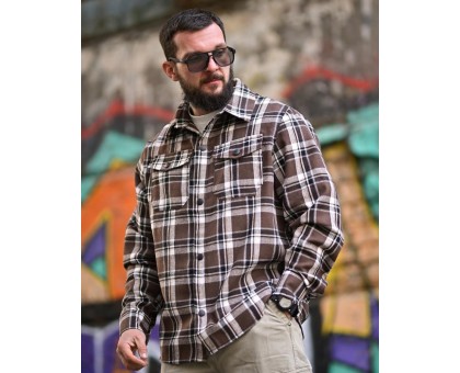 Чоловіча сорочка Aggression Mike: Фланелева в клітинку, вільний крій