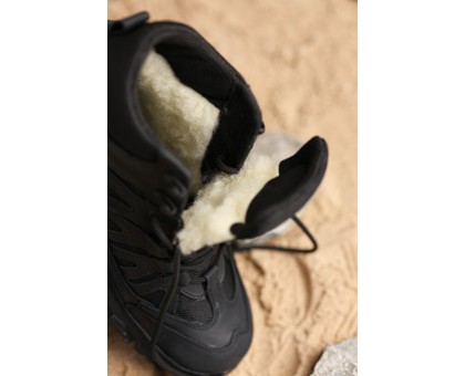 Зимові тактичні напівчеревики Крейзі Чорні Хутро – Тепло та Захист!