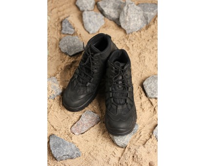 Зимові тактичні напівчеревики Крейзі Чорні Хутро – Тепло та Захист!