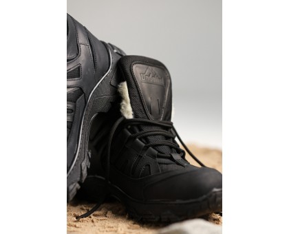 Зимові тактичні напівчеревики Крейзі Чорні Хутро – Тепло та Захист!