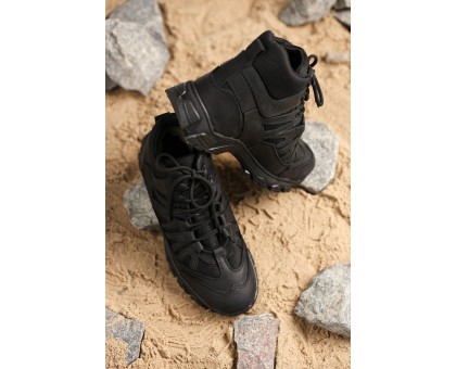 Зимові тактичні напівчеревики Крейзі Чорні Хутро – Тепло та Захист!