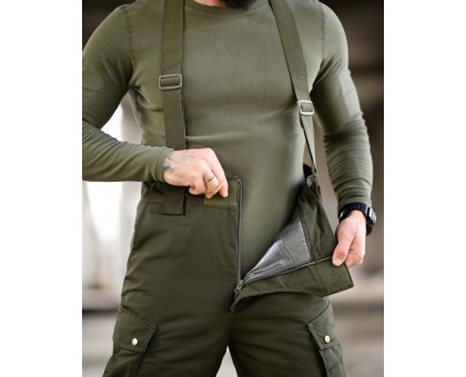 Зимовий тактичний костюм Northern Olive: ріп-стоп, omniheat, півкомбінезон