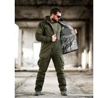 Зимовий тактичний костюм Northern Olive (ріп-стоп, omniheat, півкомбінезон)