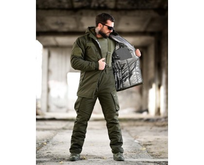 Зимовий тактичний костюм Northern Olive: ріп-стоп, omniheat, півкомбінезон