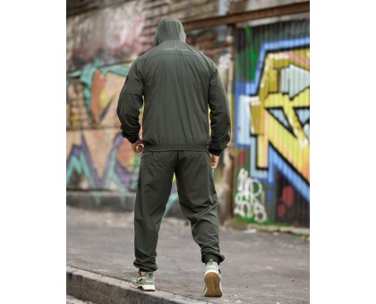 Спортивний чоловічий костюм SI Injastis Khaki матова плащівка жатка