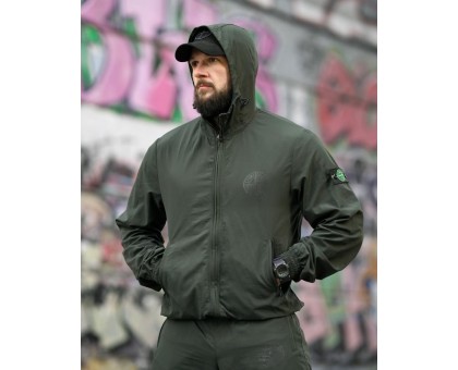 Спортивний чоловічий костюм SI Injastis Khaki матова плащівка жатка