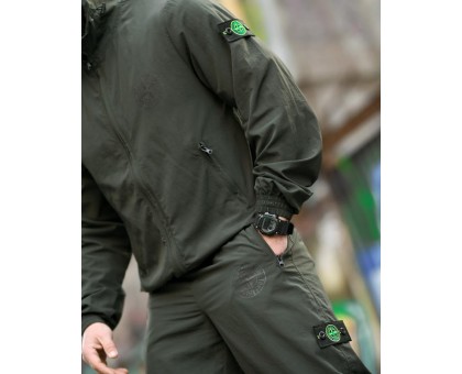 Спортивний чоловічий костюм SI Injastis Khaki матова плащівка жатка