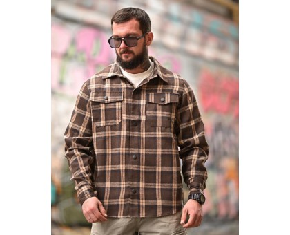 Сорочка Aggression Jerard: Фланелева в клітку, вільний крій та комфорт