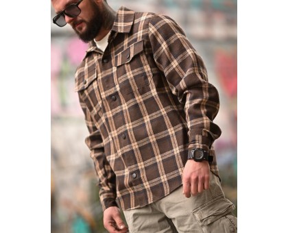 Сорочка Aggression Jerard: Фланелева в клітку, вільний крій та комфорт