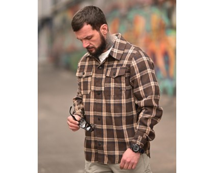 Сорочка Aggression Jerard: Фланелева в клітку, вільний крій та комфорт