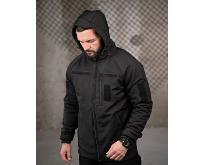 Зимова тактична куртка Patron Black SoftShell HoloFiber Omni-Heat Зимова тактична куртка Patron Black SoftShell HoloFiber Omni-Heat