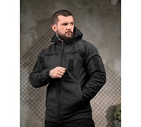 Зимова тактична куртка Patron Black (SoftShell, HoloFiber, Omni-Heat)