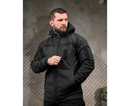 Зимова тактична куртка Patron Black SoftShell HoloFiber Omni-Heat Зимова тактична куртка Patron Black SoftShell HoloFiber Omni-Heat