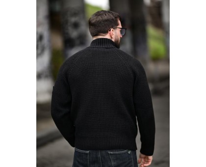 Stone Island Black: чоловічий в'язаний кардиган на блискавці
