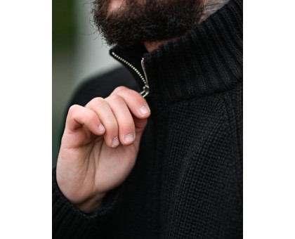 Stone Island Black: чоловічий в'язаний кардиган на блискавці