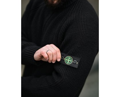 Stone Island Black: чоловічий в'язаний кардиган на блискавці