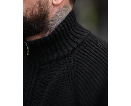 Stone Island Black: чоловічий в'язаний кардиган на блискавці