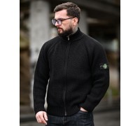 Чоловічий кардиган Stone Island Black (в'язаний светр на блискавці)