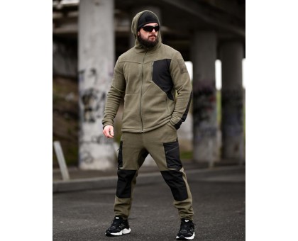 Флісовий костюм Tarantul Olive/Black – теплий чоловічий костюм для активного відпочинку