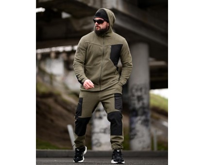 Флісовий костюм Tarantul Olive/Black – теплий чоловічий костюм для активного відпочинку