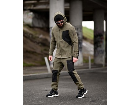 Флісовий костюм Tarantul Olive/Black – теплий чоловічий костюм для активного відпочинку