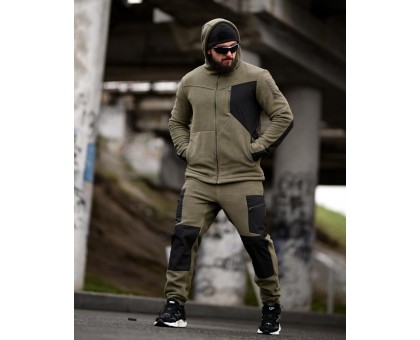 Флісовий костюм Tarantul Olive/Black – теплий чоловічий костюм для активного відпочинку