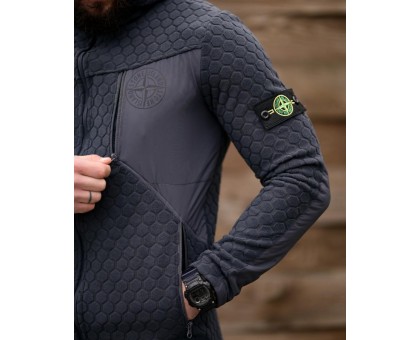 Флісова кофта Stone Island Honeycomb Grey: Преміум комфорт і стиль