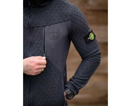 Флісова кофта Stone Island Honeycomb Grey: Преміум комфорт і стиль