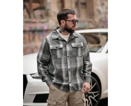 Сорочка Aggression Bob: Чоловіча фланелева в клітинку, м'яка