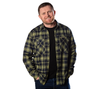 Сорочка “Буревій” (Logo Tan) Lime Green/Navy (8659)