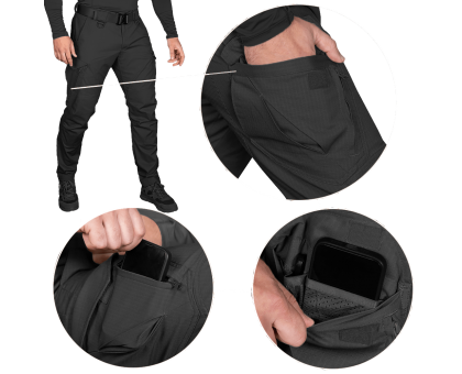 Штани camotec Герць Rip-Stop Stretch Чорні (7940): Надійність та Комфорт