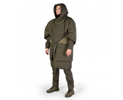 Купити Утеплене пончо-трансформер Кірея Олива (9303) – тепло, зручність