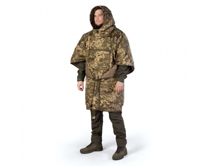 Утеплене пончо-трансформер Кірея Піксель (9304) – твій захист та комфорт