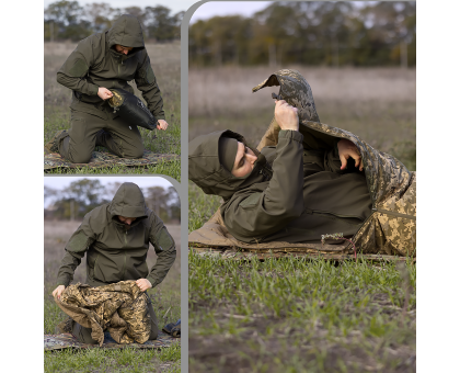 Утеплене пончо-трансформер Кірея Піксель (9304) – твій захист та комфорт